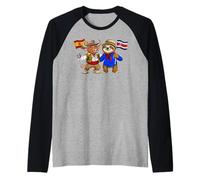 Drapeau Espagne Costa Rica Racines Espagnoles-Costariciennes Manche Raglan