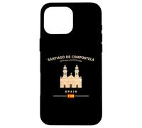 Drapeau Espagnol de la cathédrale de Saint-Jacques-de-Compostelle La Corogne Coque pour iPhone 16 Pro Max