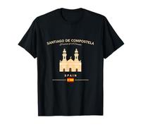 Drapeau Espagnol de la cathédrale de Saint-Jacques-de-Compostelle La Corogne T-Shirt
