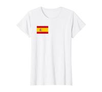 Drapeau Espagnol de l'Espagne T-Shirt Graphique avec Valeur, Femme, Blanc, S