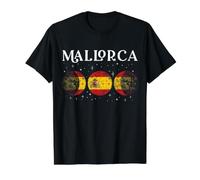 Drapeau Espagnol de Majorque - Souvenir de Vacances en Espagne T-Shirt Graphique avec Valeur, Homme, Noir, M