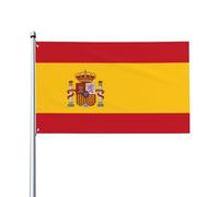 Drapeau espagnol. Drapeau de jardin extérieur 0,9 x 1,5 m, bannière en polyester imprimé vif, facile à accrocher pour terrasse, fête, camping