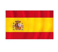 Drapeau Espagnol • Drapeau national haut de gamme 90 x 150 cm avec œillets en laiton Pour l'intérieur et l'extérieur Résistant aux intempéries et 100% polyester - Idéal pour tous les Espagnols et les