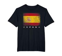 Drapeau Espagnol Espagne T-Shirt, Homme Grandes Tailles, Noir, 4X Tall
