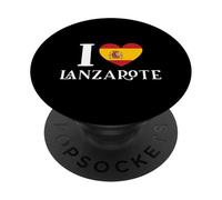 Drapeau Espagnol I Love Lanzarote Espagne Cœur Espagne PopSockets PopGrip Adhésif