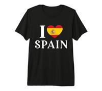 Drapeau Espagnol I Love Spain Cœur T-Shirt Haut de Gamme
