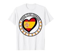 Drapeau Espagnol « Proud and Lucky to Be Spanish I Love Espagne » en Forme de cœur T-Shirt