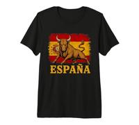 Drapeau Espagnol Taureau Fort Espagnol Country fierté Graphique T-Shirt Haut de Gamme