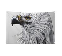 Drapeau esquisse un aigle avec 4 œillets, drapeaux simples en polyester durable, bannières résistantes aux intempéries pour dortoir, fêtes, tournage, festivals, décoration de 61 x 88,9 cm