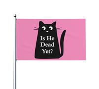 Drapeau « Est-il mort » 3 x 5 Chat contre les tarifs douaniers ; bannière, drapeaux, résistant aux UV et à la décoloration pour décoration intérieure et extérieure
