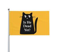Drapeau « Est-il mort » 3 x 5 Chat contre les tarifs douaniers ; bannière, drapeaux, résistant aux UV et à la décoloration pour décoration intérieure et extérieure