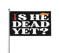 Drapeau « Est-il mort » 4 x 6 m, bannière, drapeaux, résistant aux UV et à la décoloration pour décoration intérieure et extérieure