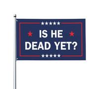 Drapeau « Est-il mort » 4 x 6 m, bannière, drapeaux, résistant aux UV et à la décoloration pour décoration intérieure et extérieure