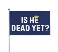 Drapeau « Est-il mort » 4 x 6 m, bannière, drapeaux, résistant aux UV et à la décoloration pour décoration intérieure et extérieure