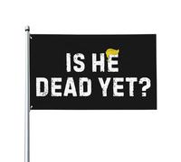 Drapeau « Est-il mort » 4 x 6 m, bannière, drapeaux, résistant aux UV et à la décoloration pour décoration intérieure et extérieure
