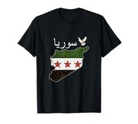 Drapeau et Carte de la Syrie Damas Proud Heritage Design Love Syria T-Shirt