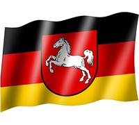 Drapeau/état Drapeau Basse-Saxe drapeau/Pays Drapeau/Hiss Drapeau avec oeillets 150 x 90 cm, Très bonne qualité