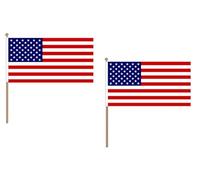 Drapeau Etats-Unis 45x30cm HAMPE en bois - LOT DE 10 Drapeaux américain - USA 30 x 45 cm - AZ FLAG