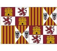 DRAPEAU ÉTENDARD ROIS CATHOLIQUES. S XV ESPAGNE QUALITÉ SATIN REMIUM. DIMENSION 150X90 Grande taille