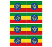 Drapeau Ethiopie - 8 Stickers - 9.5 X 6.3 Cm - Sticker/Autocollant