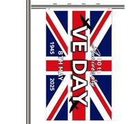 Drapeau européen du jour de la victoire 2025 - Décoration à double pour divers rassemblements, célébrations et fêtes