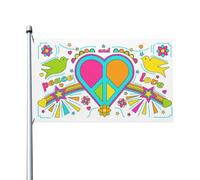 Drapeau Extérieur Amour Paix Sentiments Pirate Drapeaux Résistant À La Décoloration Uv Drapeau De Jardin Pour Festival, Jardin, Décoration D'Halloween, 90X150cm