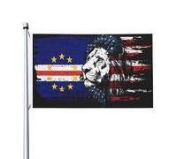Drapeau Extérieur Cap-Vert Verdien Beau Amérique Tête De Lion Drapeaux Personnalisé Diversité Drapeau De Jardin Pour Cadeau De Noë, Décoration D'Halloween, Cadeau D'Anniversaire, 90X150cm