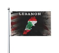 Drapeau Extérieur Carte Du Liban Pirate Drapeaux Resistant Exterieur Drapeau De Jardin Pour Jardin, Terrasse, Cadeau De Noë, 90X150cm