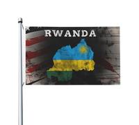 Drapeau Extérieur Carte Du Rwanda Drapeau De Jardin Polyester Drapeaux Personnalisé Pour Décoration D'Intérieur, Cadeau De Noë, Cadeau D'Anniversaire, 90X150cm