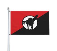 Drapeau Extérieur Chat Anarchiste Noir Drapeaux Personnalisé Résistants Aux Intempéries Pirate Drapeaux Pour Festival, Cadeau D'Anniversaire, Cadeau De Noë, 90X150cm