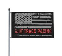 Drapeau Extérieur Courses Américaines Sur Dirt Track Drapeau De Jardin Couleurs Vives Drapeaux Personnalisé Pour Décoration D'Intérieur, Cadeau De Noë, Décoration D'Halloween, 90X150cm