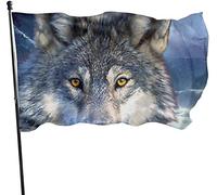 Drapeau extérieur de jardin de loup hurlant, drapeau de démonstration 3 x 5 pi décorations pour la maison extérieure