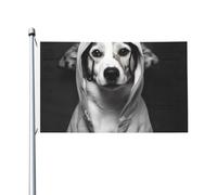 Drapeau extérieur double face 90 x 150 cm avec 2 œillets, motif chien criminel, en polyester 200D résistant, idéal pour les décorations extérieures et les fêtes.