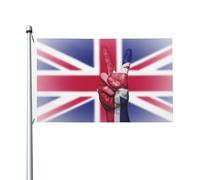 Drapeau Extérieur Grande-Bretagne Le Signe De La Paix Union Jack Pirate Drapeaux Résistant À La Décoloration Uv Drapeau De Jardin Pour Cadeau De Noë, Jardin, Cadeau D'Anniversaire, 90X150cm