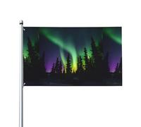 Drapeau extérieur imprimé aurores boréales sombres, pour terrasse, pelouse, décoration de fête. Affichez fièrement votre style
