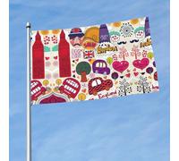 Drapeau extérieur imprimé avec journal scolaire en anglais - 0,9 x 1,5 m - Motif audacieux - Pour défilé, événement, cour, terrasse et maison