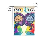 Drapeau extérieur imprimé cerveau gauche et droit 30,5 x 45,7 cm, décorations de cour, cadeaux pour décoration de maison, fournitures de fête