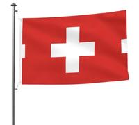 Drapeau extérieur imprimé drapeau suisse double face en polyester résistant à la décoloration avec œillets métalliques