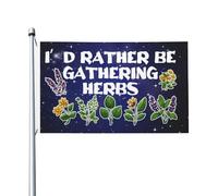 Drapeau Extérieur Je Préférerais Cueillir Des Herbes Pirate Drapeaux Couleurs Vives Drapeau De Jardin Pour Festival, Terrasse, Jardin, 90X150cm