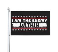 Drapeau Extérieur Je Suis L'Ennemi Intérieur Pirate Drapeaux Polyester Drapeau De Jardin Pour Festival, Jardin, Cadeau De Noë, 90X150cm