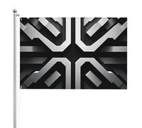 Drapeau extérieur minimaliste noir et blanc géométrique double face xft, polyester durable résistant aux intempéries avec couleurs vives pour jardin, cour, terrasse ou maison