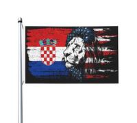 Drapeau Extérieur Tête De Lion Croate Et Belle D'Amérique Pirate Drapeaux Résistant À La Décoloration Uv Drapeau De Jardin Pour Festival, Décoration D'Intérieur, Jardin, 90X150cm