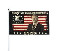 Drapeau extérieur vintage Jimmy Carter 1924-2024, 39e président des États-Unis, 3 x 5, panneau de jardin, bannière