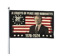 Drapeau extérieur vintage Jimmy Carter 1924-2024, 39e président des États-Unis, 4 x 6, panneau de jardin, bannière