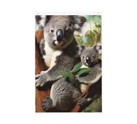 Drapeau familial koala 61 x 91 cm double face avec œillets en laiton - Bannière de bienvenue saisonnière - Décoration de fond photo pour cour, porche, pelouse