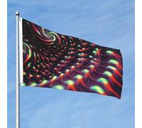 Drapeau fantaisie de science-fiction vertigineux de 60 x 91 cm double face qui ne se décolore pas, drapeau de jardin avec bannière extérieure en laiton pour décoration de cour, porche, pelouse