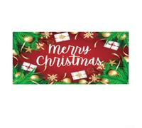 Drapeau festif de Noël pour porte de garage en polyester 100D avec œillets pour une suspension simple, convient pour l'intérieur et l'extérieur (D)