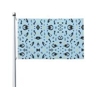 Drapeau festif double face 9,5 x 1,5 m coloré magnifique drapeau imprimé sirène avec œillets adapté pour la décoration de la maison et de l'extérieur