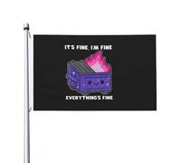 Drapeau Feu de poubelle Je vais bien Poubelle pelouse drapeaux