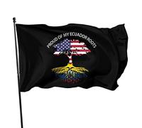 Drapeau fier de mes racines de l'Équateur 3x5 pieds, couleurs vives et résistant aux UV, bannières murales pour l'extérieur et l'intérieur